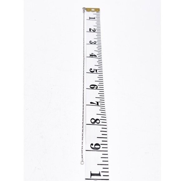 Aurafin 14K White Gold Italy Bar Bead Anklet Chain Bracelet Delicate Minimalist - Picture 4 of 7